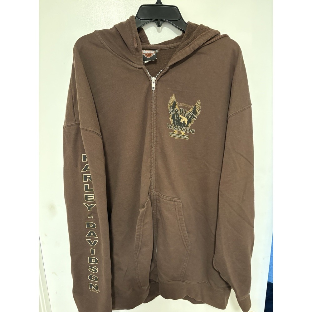 2007 Harley Davidson Full Zip Hoodie Size 2XL